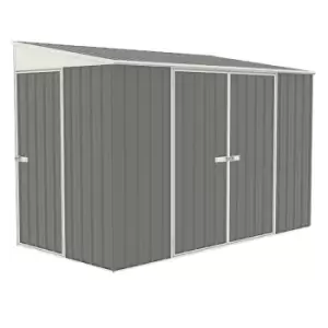 9'11 x 5' Absco Triple Door Metal Bike Shed - Grey (3m x 1.52m)