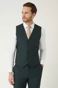 Mens Slim Fit Green Waistcoat