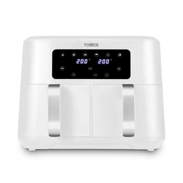 Tower Vortx T17137WHT 2400W 8.5L Dual Basket Air Fryer