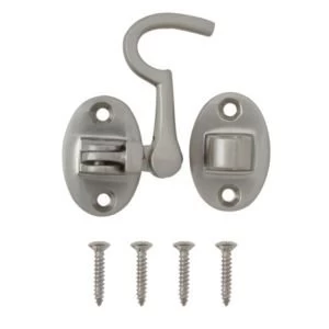 BQ Galvanised Nickel effect Zamac Cabin hook