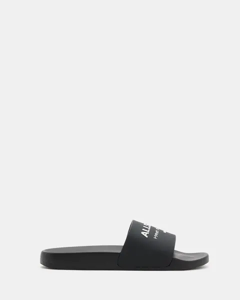 AllSaints Underground Logo Slip On Sliders