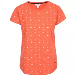 Trespass Womens Carolyn Short Sleeved Patterned T Shirt (XS) (Peach Birds)