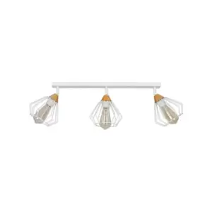 Vesta White Ceiling Spotlight Bar Wire Shades 3x E27