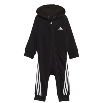 adidas 3 Stripe Fleece Romper Unisex Babies - Black