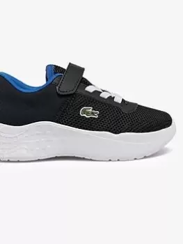 Lacoste Infant Court-Drive 0722 Trainers, Black/Blue, Size 4 Younger