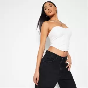 I Saw It First Corset Seam Crop Top - White