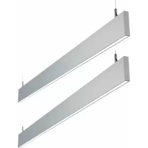 2 pack Slim Commercial Suspension Light - 1500mm x 20mm - 40W Cool White led