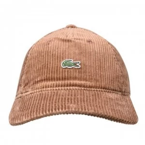 Lacoste Corduroy Logo Cap - Brown