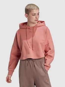 adidas Originals New Neutral Cropped Hoodie - Pink, Size 10, Women