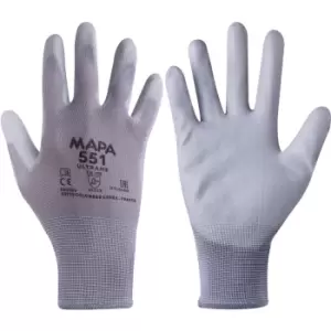 551 Ultrane Palm-side Coated Grey Gloves - Size 6