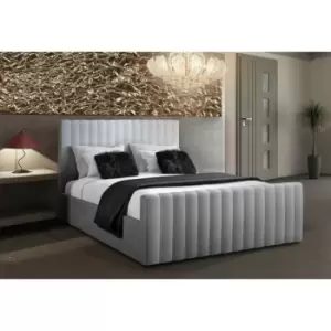 Envisage Trade - Keesa Contemporary Bed Frame - Plush Velvet, King Size Frame, Silver - Silver