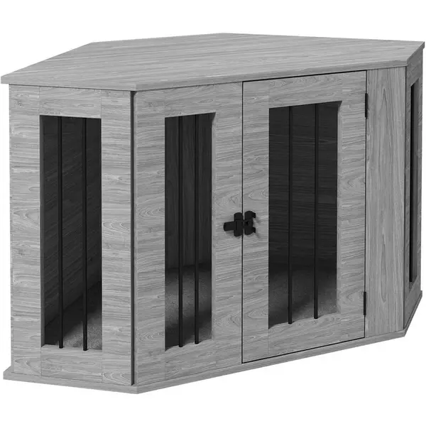 PawHut Dog Crate Furniture for Medium Dogs - Grey