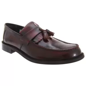 Roamers Mens Toggle Saddle Hi-Shine Leather Loafers (12 UK) (Oxblood)