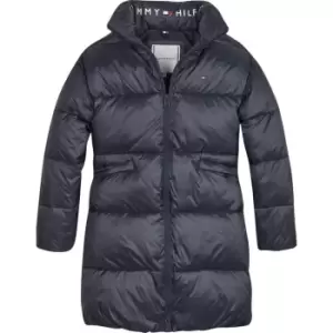 Tommy Hilfiger Long Shiny Puffer - Blue