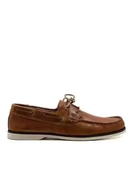 Dune London Dune Bluesy Leather Boat Shoes, Light Brown, Size 12, Men