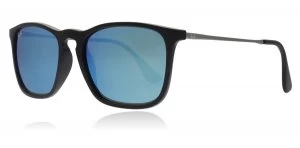 Ray-Ban Chris Sunglasses Shiny Black / Silver 601/55 54mm