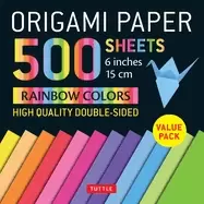 origami paper 500 sheets rainbow colors 6 15cm tuttle origami paper high q