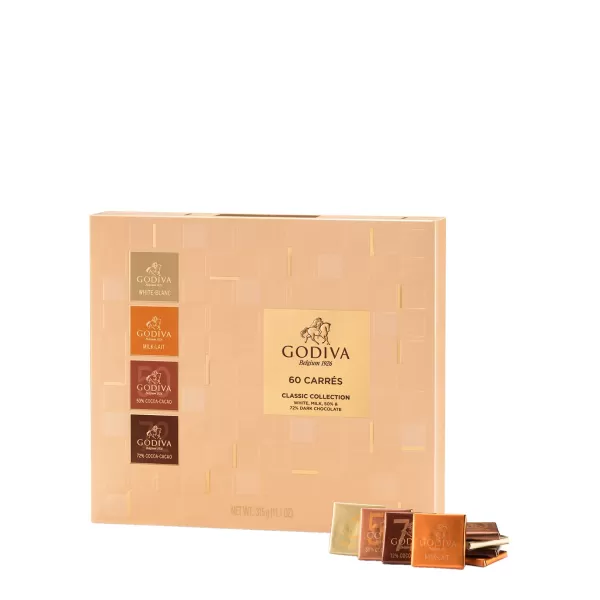 Godiva 60 Carres Classic Collection Chocolate Box 315g