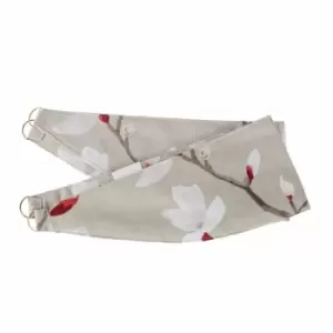 HOMESCAPES Red 'Anita' Floral Tie Back Pair - Red & Beige