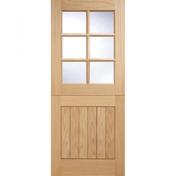 LPD External Oak COTTAGE 6 Light Clear Double Glazed Stable Front Door D&G - 762mm x 1981mm