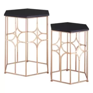 Set of 2 Rose Gold Side Tables