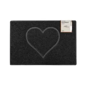 Oseasons Heart Medium Embossed Doormat In Black With Open Back