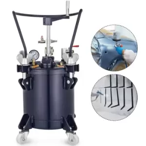 VEVOR 10L Pressure Feed Paint Pot Tank 2.5 Gallon Spray Gun Sprayer Regulator Air Agitator with Manual Mixing Agitator