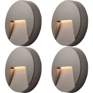 4 PACK Round Outdoor IP65 Pathway Guide Light - Indirect CCT LED - Grey ABS