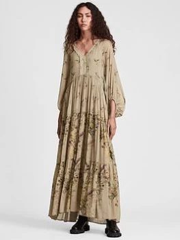 Allsaints Trude Printed Floral Maxi Dress - Green