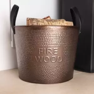 Snug - Fireside Spruce Brass Embossed Firewood Bucket Brass