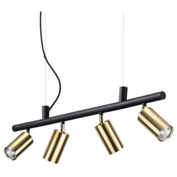 Ideal Lux Lighting - Ideal Lux DYNAMITE - Indoor 4 Lights Spotlight Ceiling Pendant Lamp Brass Satin, GU10