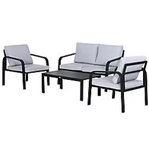 Outsunny Rattan Lounge Set 84B-379V70BK Black, Grey