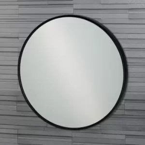 Showerdrape Portabello Round Metal Wall Mounted Bathroom Mirror - Black