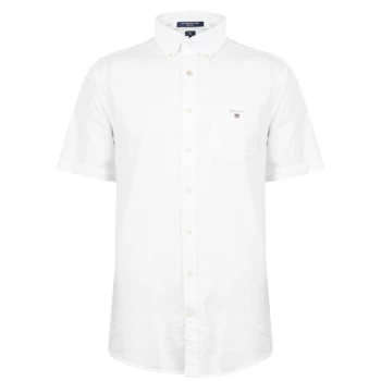 Gant Short Sleeve Oxford Shirt - White