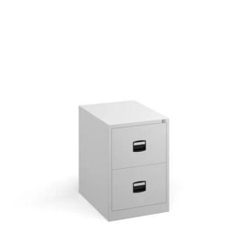 Steel 2 drawer contract filing cabinet 711mm high - white