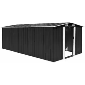 vidaXL Garden Shed Metal 257x489x181cm Anthracite - Anthracite