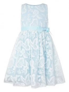 Monsoon Girls Sophia Butterfly Lace Dress - Blue