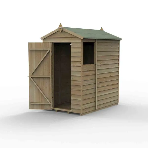 Forest Garden 4LIFE Apex Shed 4x6 - Single Door - 1 Window