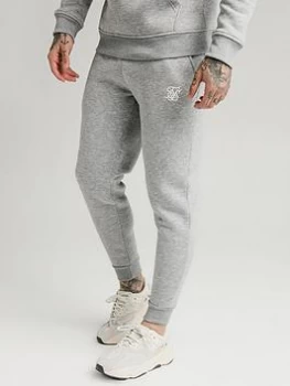 SikSilk Muscle Fit Jogger - Grey Marl, Size XL, Men