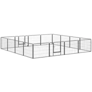 PawHut Heavy Duty Dog Pen with 2 Doors, 16 Panels Dog Playpen, Portable Puppy Pen for Indoors, Outdoors, 60H cm