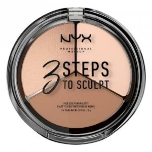 NYX Professional Makeup 3 Steps to Sculpt Face Sculpting Palette Fair