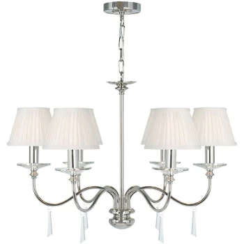 Finsbury Park - 6 Light Multi Arm Chandelier Polished Nickel Finish - Shades Not Included, E14 - Elstead