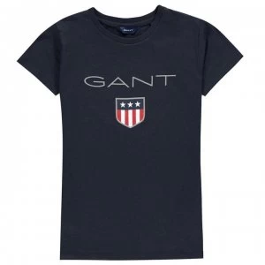 Gant Shield Logo T Shirt - Navy 433