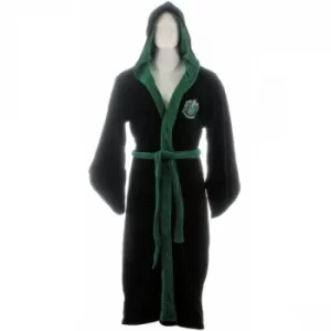 Slytherin Harry Potter Fleece Bathrobe Black Green