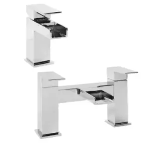 Quadra Waterfall Basin and Bath Tap Pack