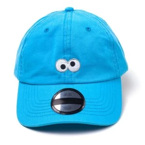 Sesame Street - Cookie Monster Embroidered Eyes Unisex Adjuster Fitting Strap Cap - Blue