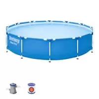 Lay-Z-Spa Steel Pro Aufstellpool-Set mit Filterpumpe O 366 x 76 cm...