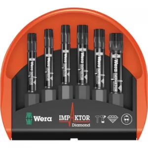 Wera 05057693001 Mini-Check Impaktor 2 Torx Bits, 6 Piece Set