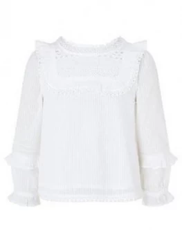 Monsoon Girls Prairie Blouse - Ivory, Size Age: 5 Years, Women