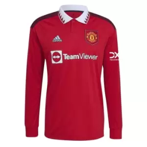 adidas Manchester United FC Home Long Sleeve Shirt 2022/2023 Mens - Red